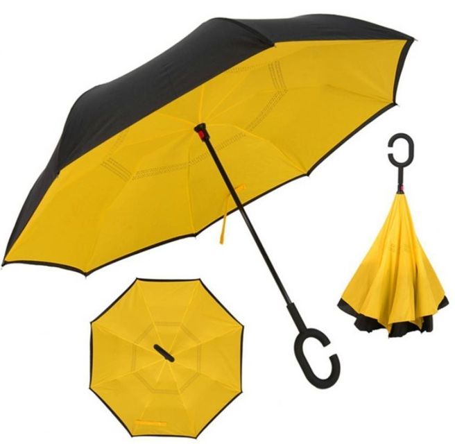 &Ocirc; gấp ngược Kazbrella m&agrave;u v&agrave;ng - đen