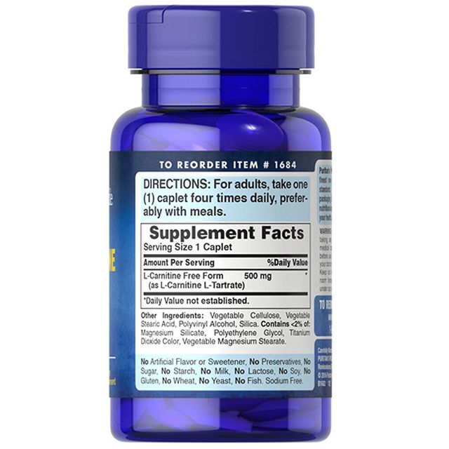Vi&ecirc;n giảm c&acirc;n L-Carnitine 500 Mg Puritan's Pride hỗ trợ kiểm so&aacute;t c&acirc;n nặng, giữ d&aacute;ng