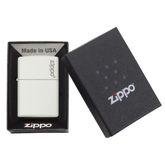 Zippo White Matte k&egrave;m hộp đựng