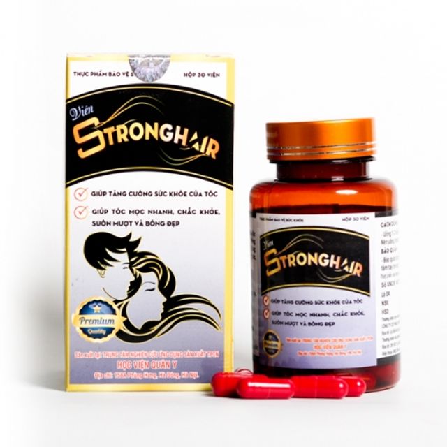 Vi&ecirc;n uống Strong Hair hỗ trợ mọc tọc, giảm t&oacute;c bạc sớm