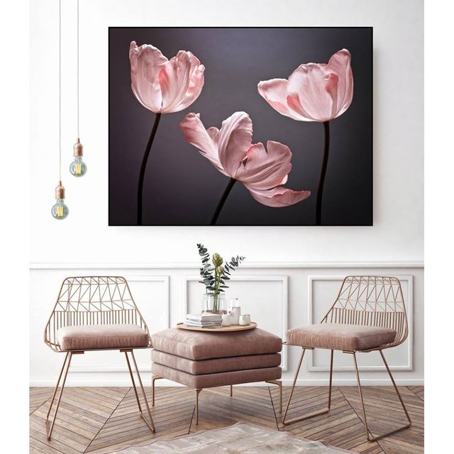 Tranh Canvas h&igrave;nh hoa Tulip trang tr&iacute; căn hộ 