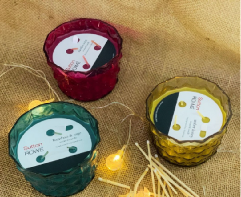 Nến thơm cao cấp Sutton Rowe 3 bấc hương thơm dịu nhẹ