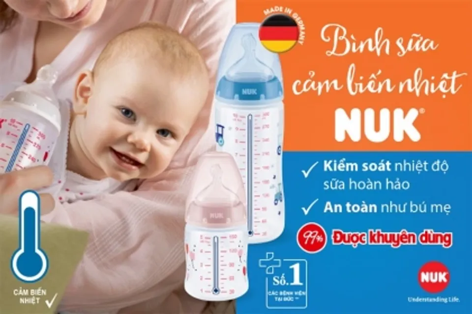 B&igrave;nh sữa cảm biến nhiệt NUK PP