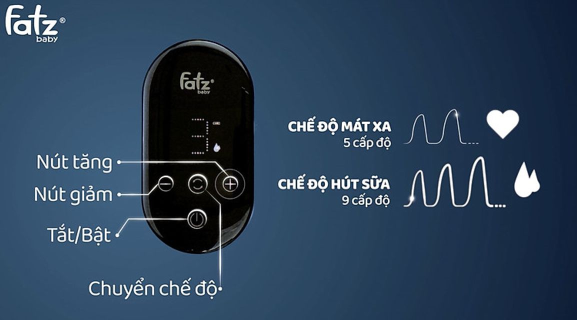 M&aacute;y h&uacute;t sữa điện Fatzbaby Chorus 2 hỗ trợ m&agrave;n h&igrave;nh cảm ứng