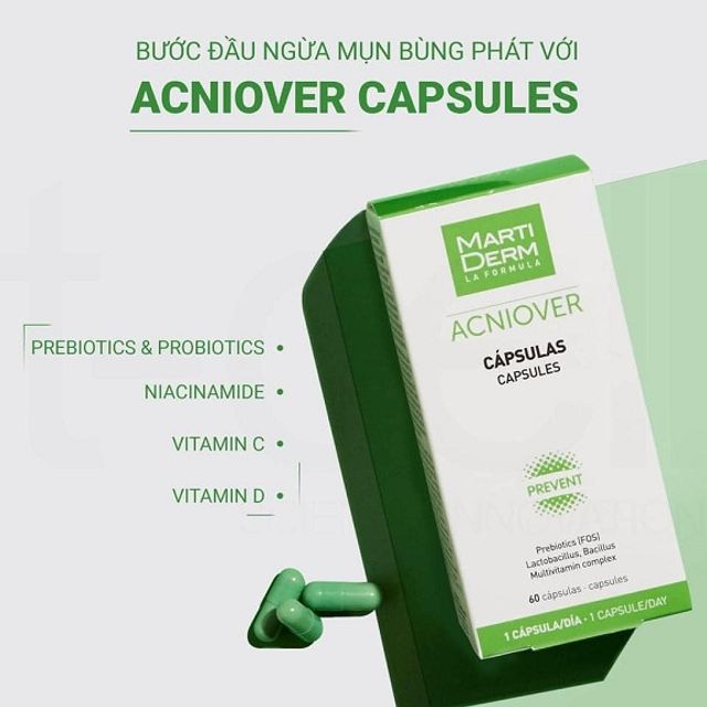 Vi&ecirc;n uống MartiDerm Acniover Capsules c&acirc;n bằng hệ vi sinh đường ruột