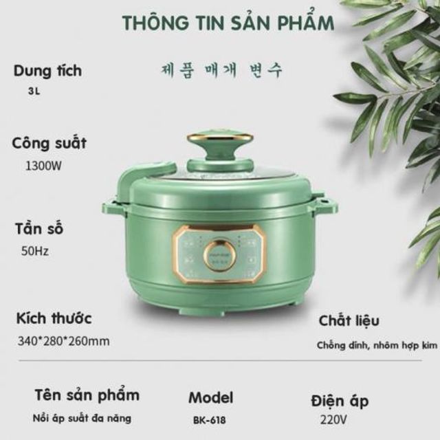 Nồi &aacute;p suất nấu đa năng AUX dung t&iacute;ch 4l đa năng