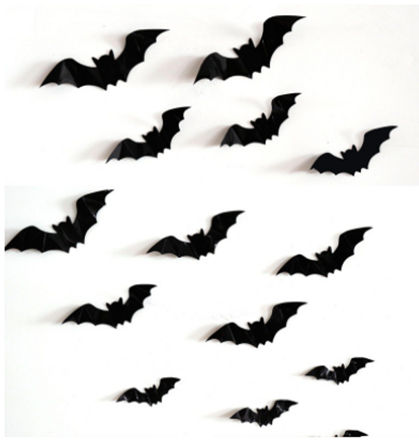 Bộ dơi d&aacute;n trang tr&iacute; Halloween ấn tượng, kh&aacute;c biệt