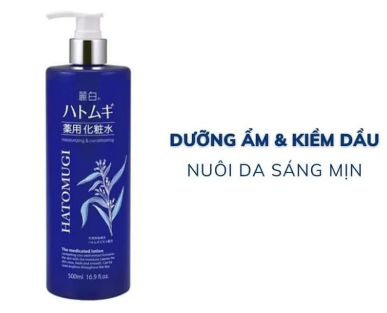 Nước hoa hồng &yacute; dĩ Hatomugi The Medicated Lotion dưỡng ẩm cho da kh&ocirc; 500ml