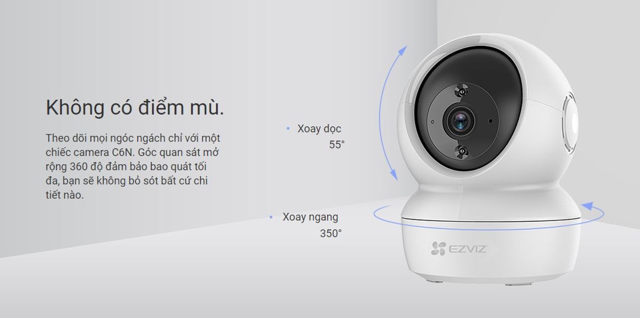 Camera wifi Ezviz C6N 4Mp 2K xoay 360 độ, đ&agrave;m thoại 2 chiều