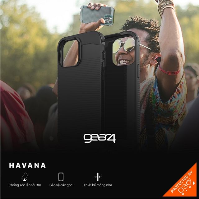 Ốp lưng Gear4 Havana m&agrave;u đen thiết kế đẳng cấp, bảo vệ to&agrave;n diện 