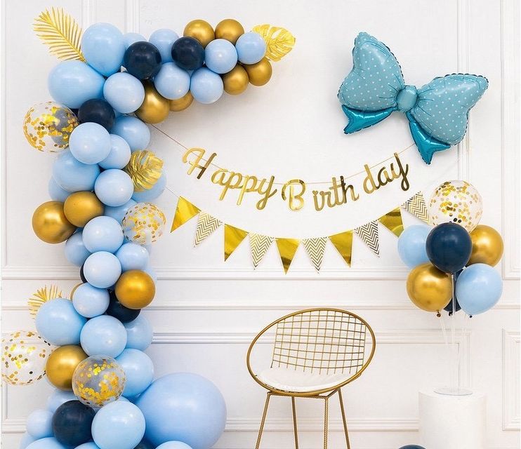 Set bóng trang trí sinh nh&acirc;̣t màu xanh Pastel nhẹ nhàng