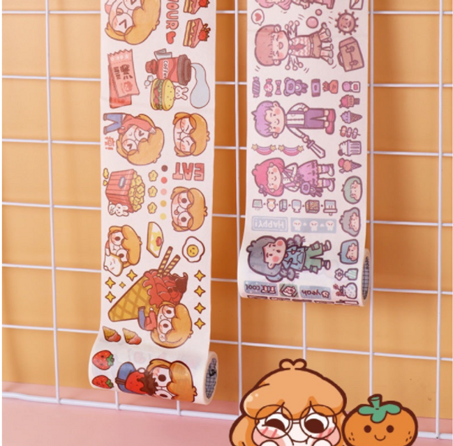Combo sổ kế hoạch sticker v&agrave; washi băng d&iacute;nh hoạt h&igrave;nh