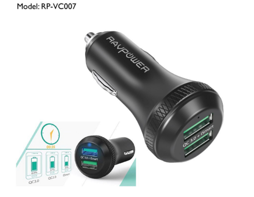 Tẩu sạc &ocirc; t&ocirc; RAVPower RP-VC007 2 cổng 40W