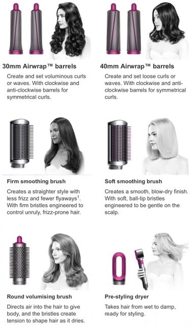 M&aacute;y tạo kiểu t&oacute;c Dyson Airwrap Complete với 8 đầu thay linh hoạt