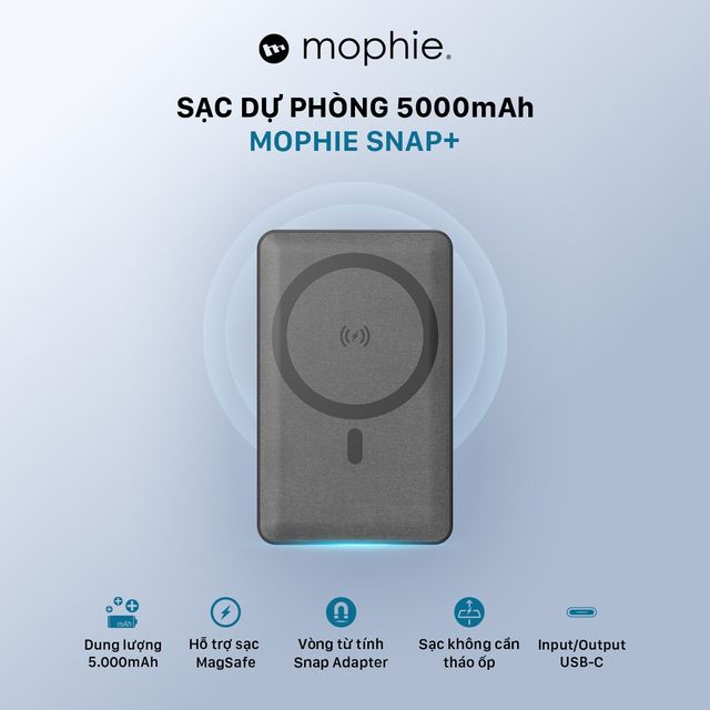 Sạc dự ph&ograve;ng kh&ocirc;ng d&acirc;y Mophie Snap+ Juice Pack Mini 5000mAh