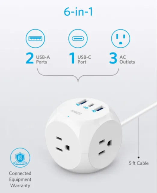 Ổ cắm điện Anker PowerStrip Cube A9134