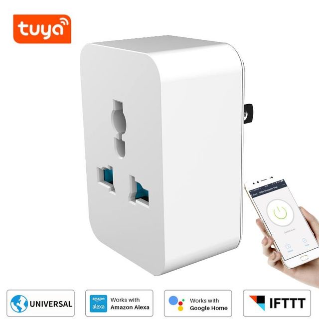Ổ cắm wifi Tuya 16A &ndash; 3500W loại 2 ch&acirc;n