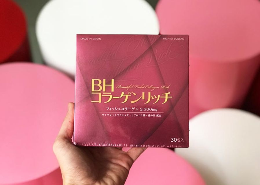 Bột uống Collagen Nichiei Bussan Beautiful Habit Rich hộp 30 g&oacute;i