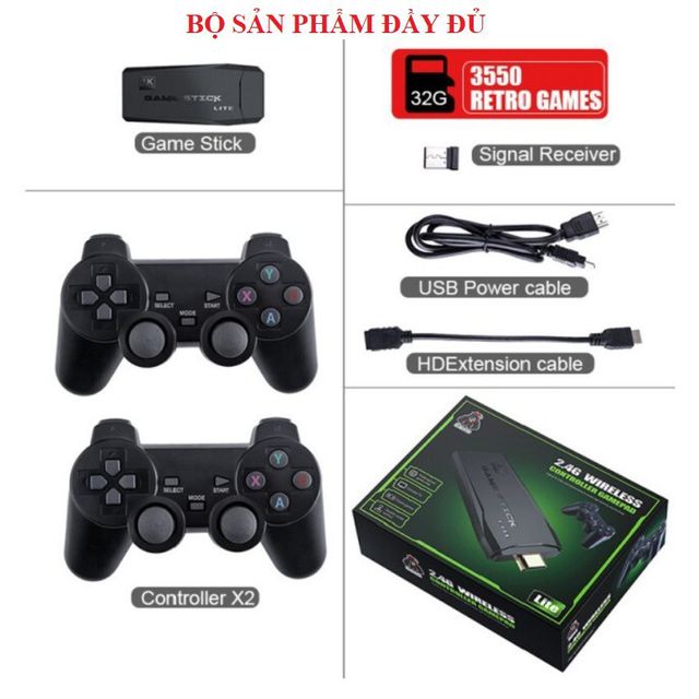 Bộ sản phẩm m&aacute;y chơi game cầm tay PS 3500 kh&ocirc;ng d&acirc;y kết nối HDMI 
