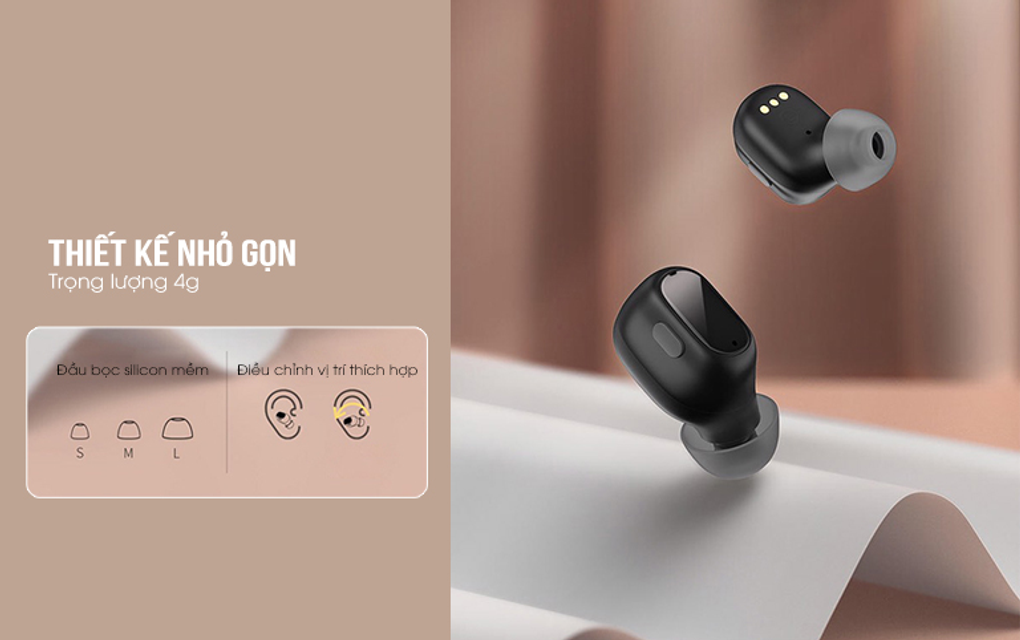 Đệm tai nghe slicone mềm mại mang lại cảm gi&aacute;c thoải m&aacute;i khi sử dụng