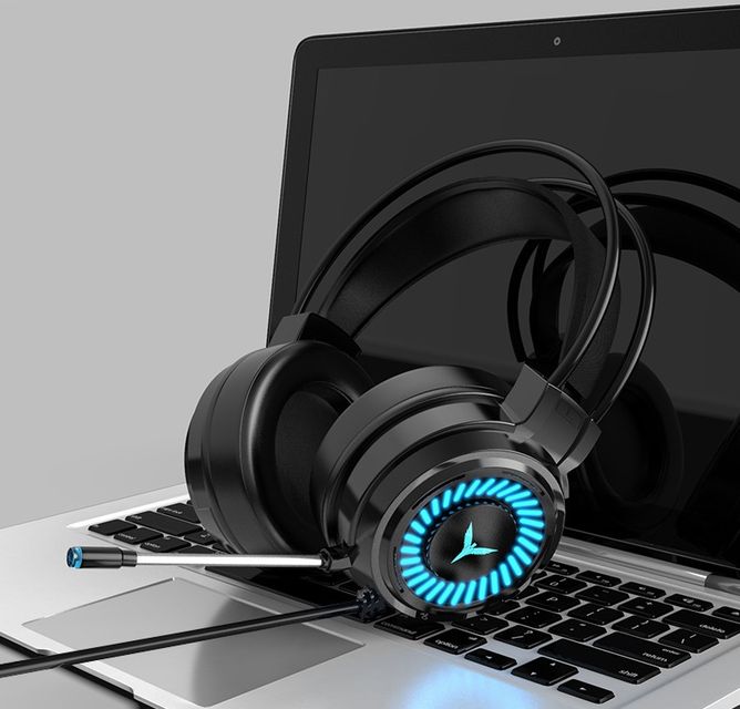 Tai nghe gaming chụp tai c&oacute; mic v&agrave; đ&egrave;n led cao cấp m&agrave;u đen