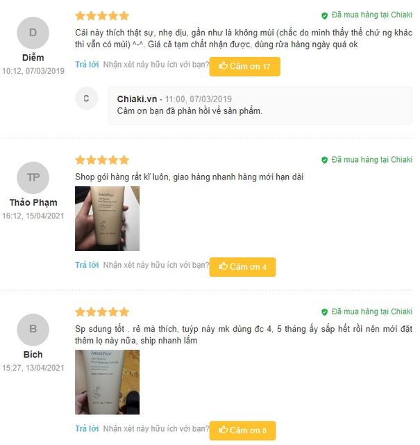 Review sữa rửa mặt Innisfree cho da dầu từ người sử dụng