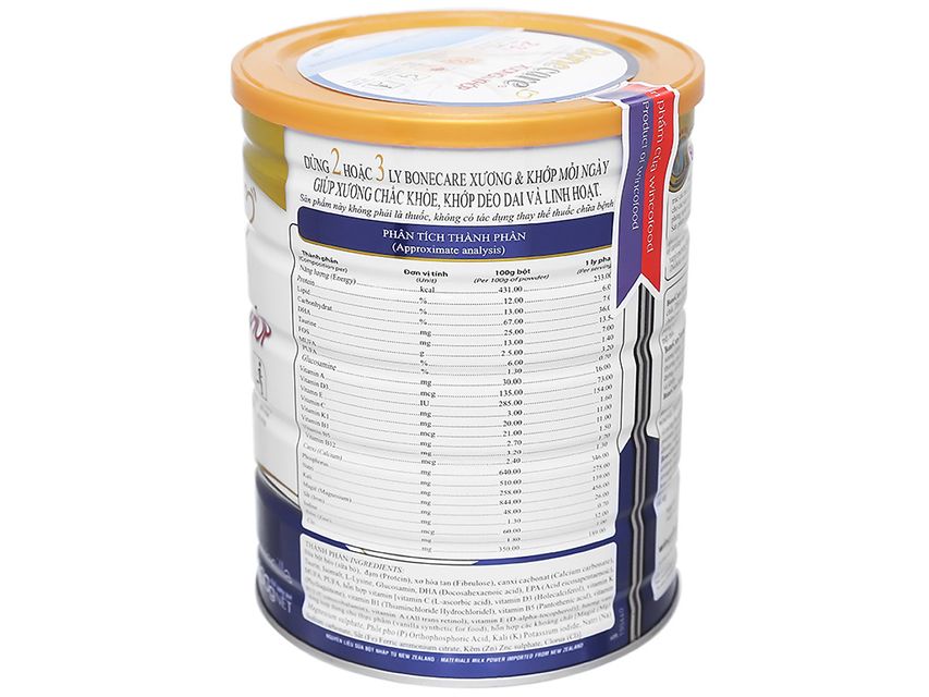 Th&agrave;nh phần sữa bột Wincofood Bonecare Xương & Khớp 400g&nbsp;