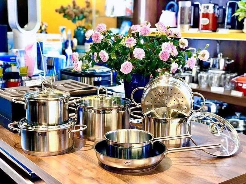 H&igrave;nh ảnh thực tế bộ nồi Silit Diamant 7 m&oacute;n cao cấp