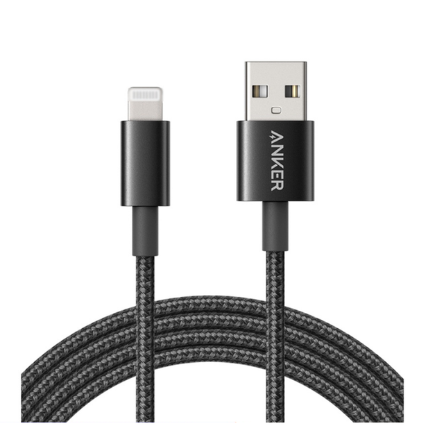 C&aacute;p sạc Anker Lightning d&acirc;y d&ugrave; si&ecirc;u bền A8152 v&agrave; A8153 m&agrave;u đen