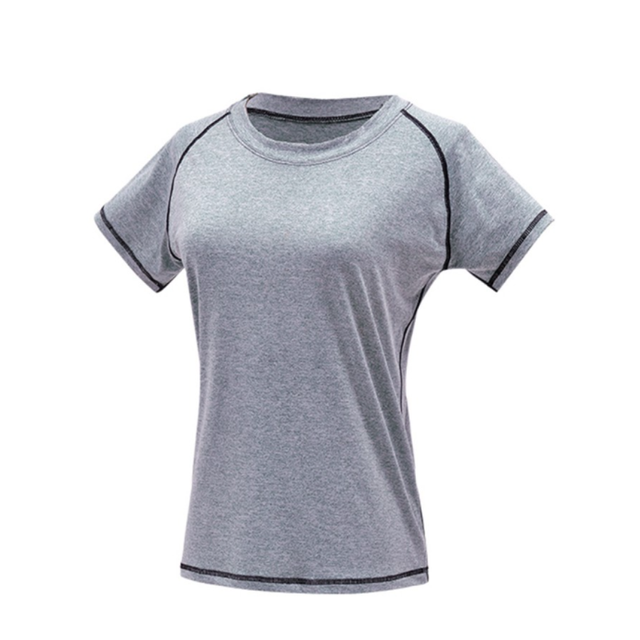 &Aacute;o thun nữ tập gym yoga AMIN AM025 co d&atilde;n 4 chiều m&agrave;u x&aacute;m