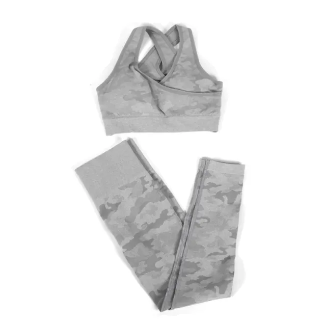 Bộ quần &aacute;o tập gym yoga thể thao nữ Amin AM005 m&agrave;u x&aacute;m