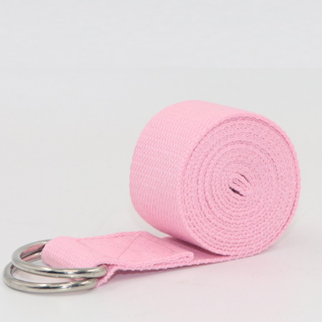 D&acirc;y đai cotton hỗ trợ tập c&aacute;c động t&aacute;c yoga m&agrave;u hồng nhạt
