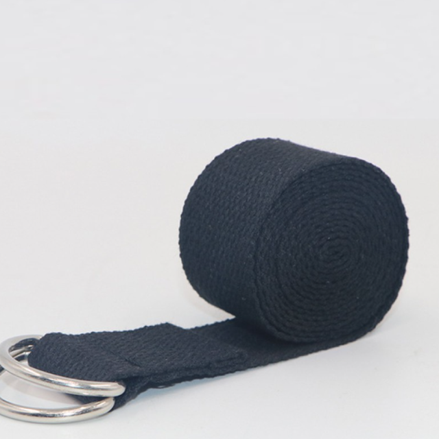 D&acirc;y đai cotton hỗ trợ tập c&aacute;c động t&aacute;c yoga m&agrave;u đen