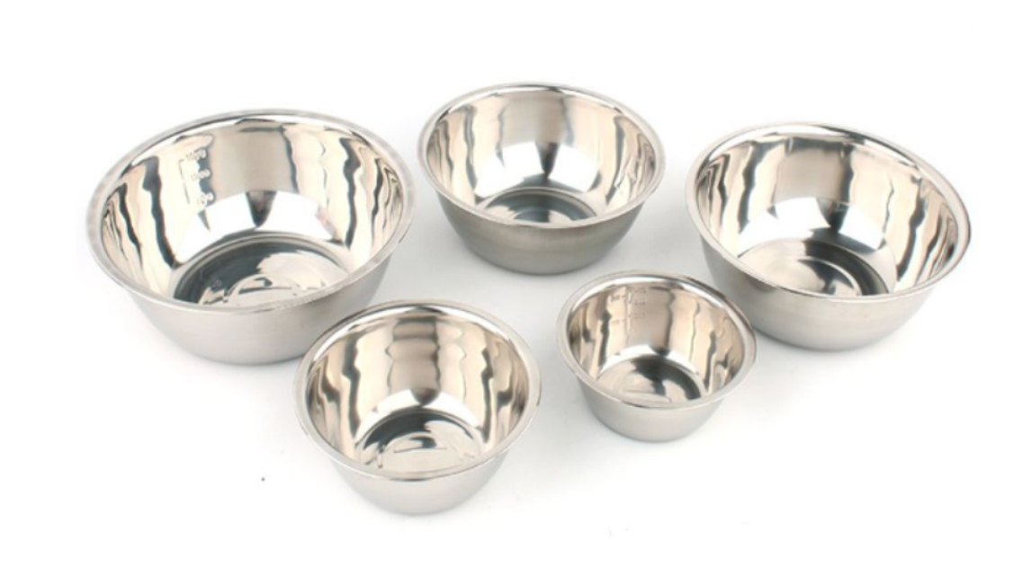 Set 5 t&ocirc; trộn bột inox cao cấp h&agrave;ng Nhật DT-5