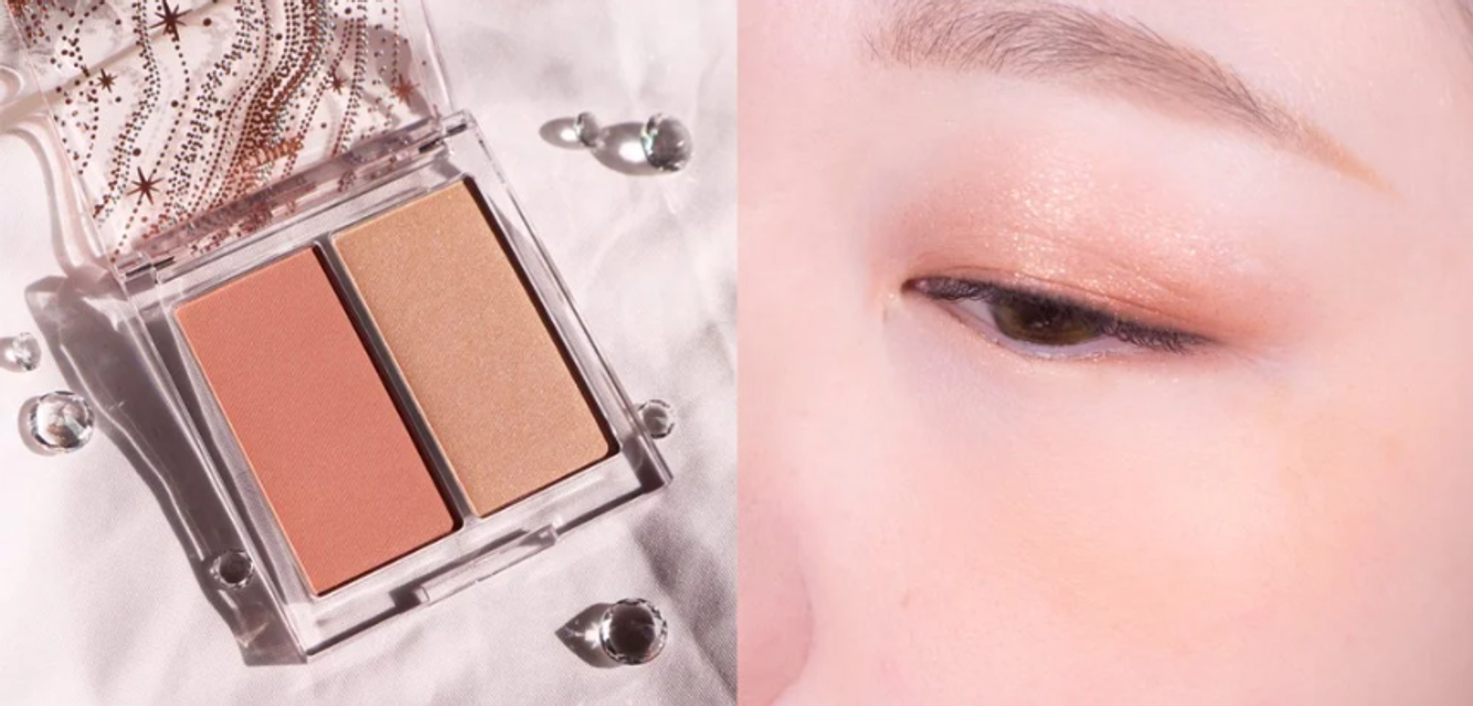 Bảng phấn m&aacute; hống & highlight Etude House Glittery Snow Face Palette m&agrave;u Light