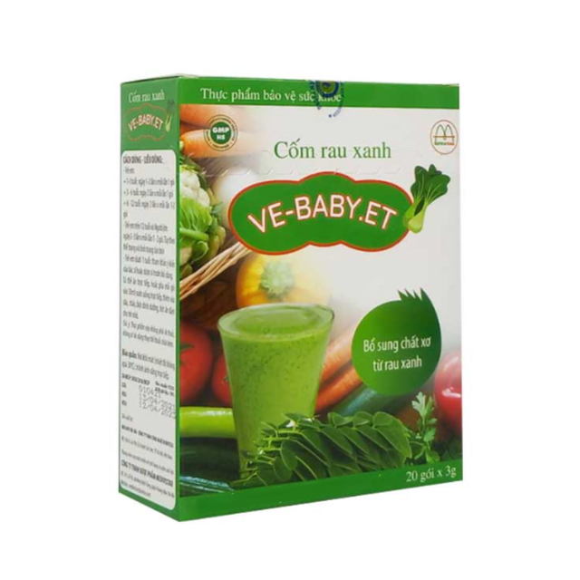 Cốm rau xanh Vebaby.et hỗ trợ nhuận tr&agrave;ng