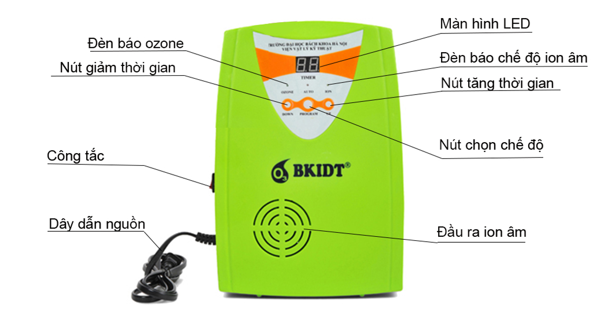 Chi tiết cấu tạo m&aacute;y tạo ozone v&agrave; ion &acirc;m BK Ozone M05s