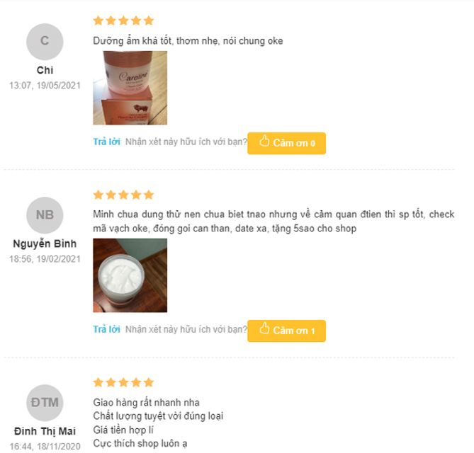 Đ&aacute;nh gi&aacute; kem nhau thai cừu Careline Placenta Cream từ kh&aacute;ch h&agrave;ng