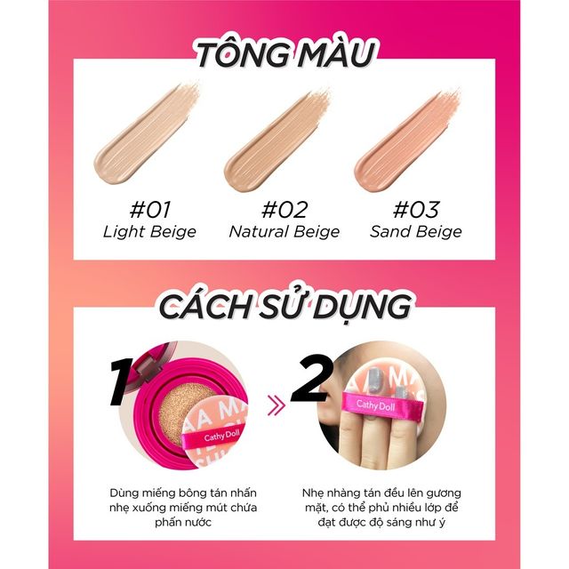 Phấn nước Cathy Doll AA Matte Cushion SPF50 Acne & Sebum Control