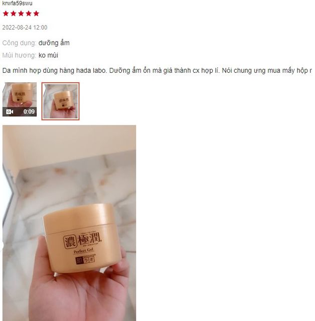Review Gel dưỡng ẩm Hada Labo từ kh&aacute;ch h&agrave;ng