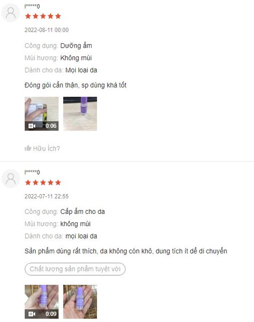 Review tinh chất Hyaluronic Acid từ kh&aacute;ch h&agrave;ng