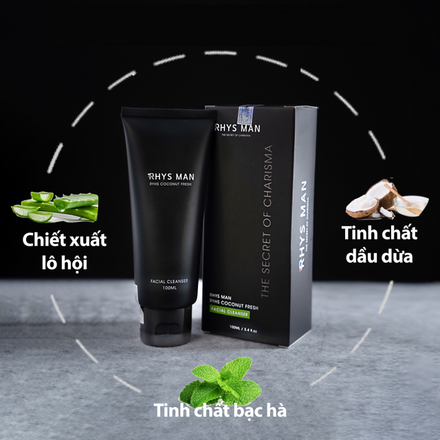 Sữa rửa mặt nam Rhys Man Rhys Coconut Fresh hỗ trợ l&agrave;m sạch da hiệu quả