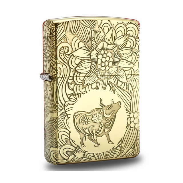 Bật lửa Zippo 12 con gi&aacute;p năm Sửu - Tr&acirc;u