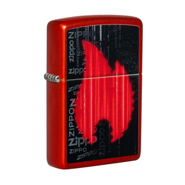Bật lửa Zippo 49584 Flame Logo Metallic Red