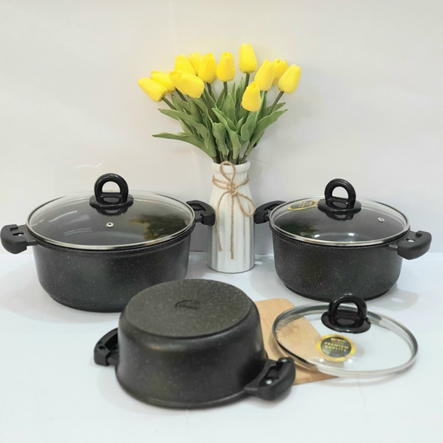 Nồi từ v&acirc;n đ&aacute; chống d&iacute;nh Bennix Terra nhiều size