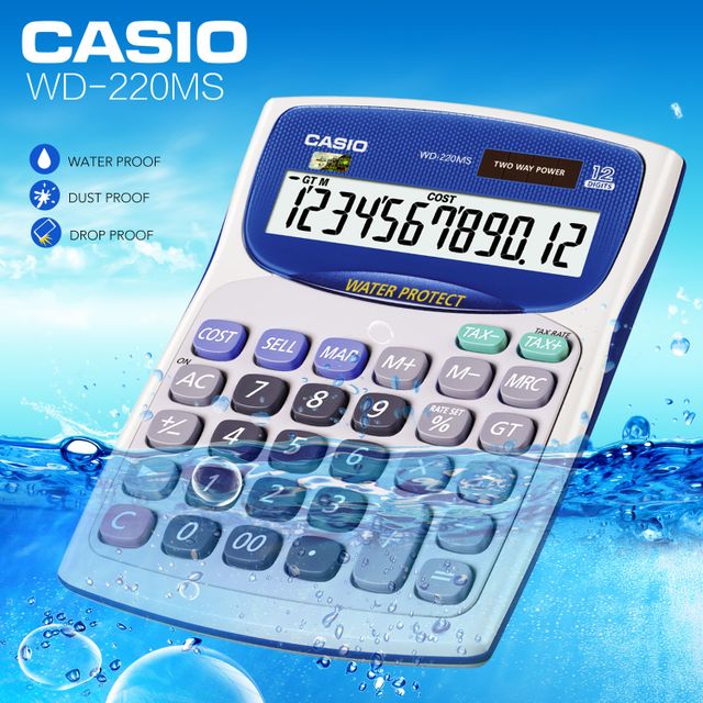 M&aacute;y t&iacute;nh Casio WD-220MS m&agrave;n h&igrave;nh lớn