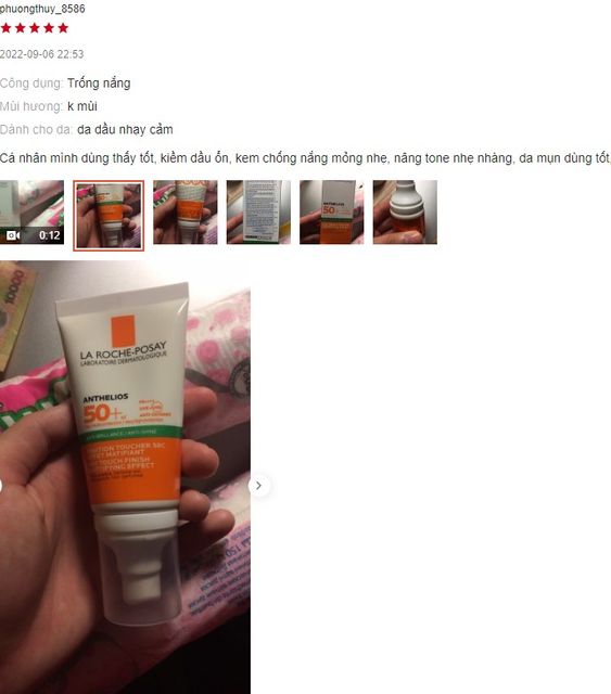 Review kem chống nắng La Roche Posay cho da dầu từ người d&ugrave;ng
