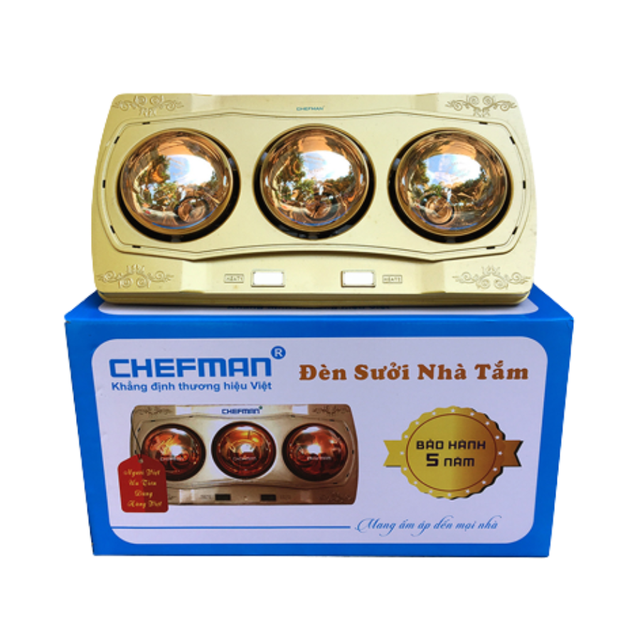 Đ&egrave;n sưởi nh&agrave; tắm 3 b&oacute;ng 875W Chefman CM-623B