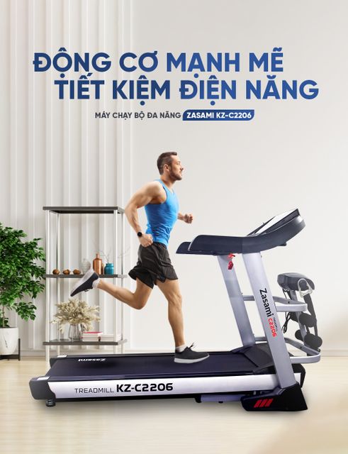 M&aacute;y chạy bộ điện Zasami KZ-C2206 thiết kế hiện đại