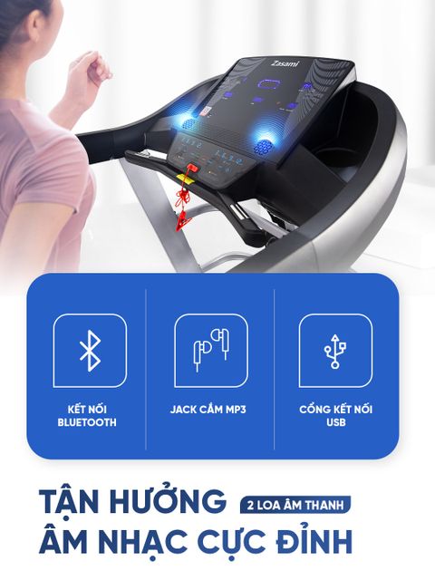 M&aacute;y chạy bộ điện Zasami KZ-C2206 thiết kế hiện đại